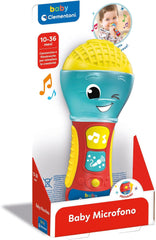 Clementoni - Microfon pentru copii, joc muzical electronic pentru copilăria timpurie, jucărie 10-36 luni, centru de activitate cu lumină și sunete, 17931 Jucarii Bebe Naty Shop