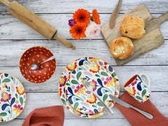 CreaTable, 17407, seria Folklore, set de veselă cu 16 piese pentru 4 persoane, serviciu combinat din gresie, potrivit pentru mașina de spălat vase și cuptorul cu microunde, producție de calitate