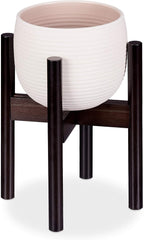 Relaxdays Support à fleurs en bambou, réglable individuellement, pour pots de fleurs jusqu'à 32 cm, support à plantes, H : 35,5 cm, marron, 1 pièce 10028823