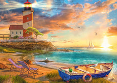 Schmidt Spiele 59765 Coucher de soleil dans la baie du phare, puzzle 1000 pièces, coloré Puzzle Naty Shop