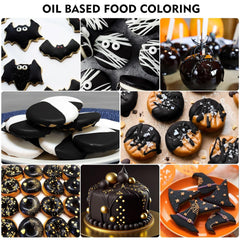 Fettlösliche Lebensmittelfarbe Für Schokolade - 60Ml Ölbasis Lebensmittelfarben Für Fondant, Torten Dekoration, Backen - Flüssige Food Coloring Für Kakaobutter, Buttercream, Kuchen (Schwarz) Naty Shop