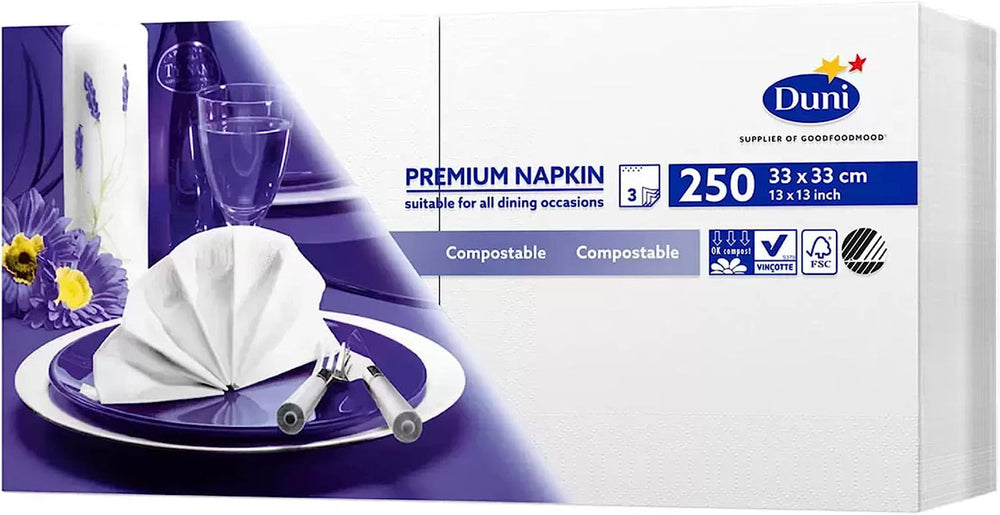 Serviette, papier, blanche, 33 cm, 250