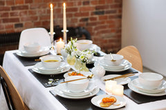 Sänger New Port Ensemble de tasses à café, 12 tasses pour 6 personnes, tasses et soucoupes en porcelaine blanche, 150 ml | LA COLLECTION PREMIUM