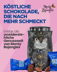 Monty Bojangles Savanna Gold Truffes au chocolat (135 g) Coffret cadeau praliné en poudre de cacao dans une boîte collector individuelle au design de chat Flutter Scotch Flavor