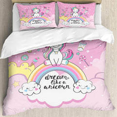 Literie fille Licorne, 2 taies d'oreiller Literie - enfant Naty Shop