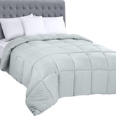 Utopia Bedding Couette toutes saisons 250 g/m² en peluche siliconée pour lit double cousu dans une boîte (double XL gris clair) Naty Shop Quilts & Comforters Blanc Twin (1 paquet)