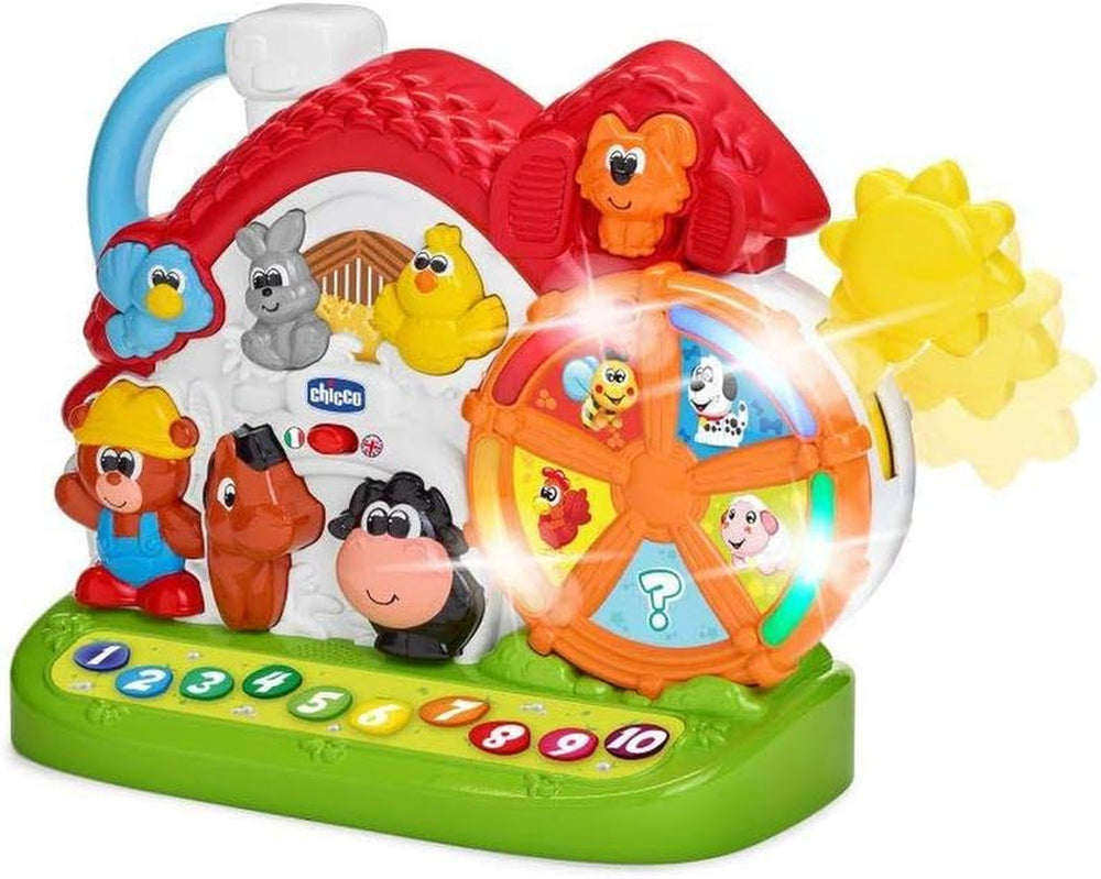 Chicco Talking Farm Jouet pour bébé bilingue italien/anglais avec animaux, lumières et sons, 3 options de jeu, jouet d'apprentissage électronique - Jouet pour 1-4 ans Jouets pour bébé Bebe Naty Shop New Talking Farm