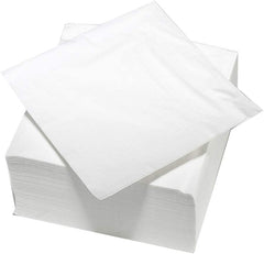 ARTS DE LA TABLE 100 Serviettes en coton, 2 épaisseurs, 33 x 33 cm, Blanc (Lot de 4)