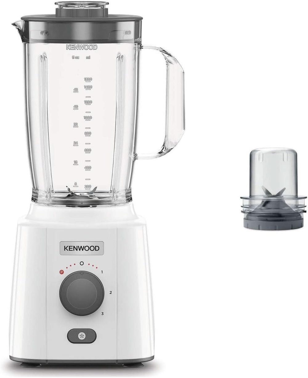 Kenwood BLP41.C0WH Mélangeur, Kunststoff, Grau, Weiß Kitchen Naty Shop 650W + Tritatutto