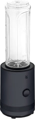 WMF Küchenminis Smoothie-To-Go, Mini Standmixer Mit Zwei Mix-/Trinkbehältern 0,6L, Mixer Hochleistungsmixer 300 W, Edelstahl Matt, Schwarz Bucatarie Naty Shop Deep Black