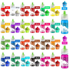 Colorant alimentaire en gel - 26 couleurs de colorant alimentaire en gel concentré pour la décoration de gâteaux, la pâtisserie, les biscuits, les macarons - Colorant alimentaire sans sucre pour les boissons, la décoration de gâteaux, le slime DIY, les œufs de Pâques - 6 ml chacun