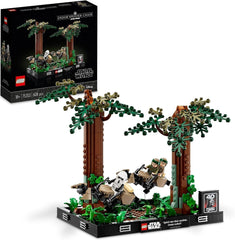 LEGO 75353 Star Wars Poursuite sur Endor - Ensemble diorama, Le retour du Jedi avec Luke Skywalker, la princesse Leia, le Scout Trooper et les Speeder Bikes, ensembles de construction du 40e anniversaire Besuche dans le LEGO-Store uniquement