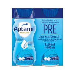 Aptamil Pronutra Pre - Préparation infantile dès la naissance - Aux huiles végétales, sans huile de palme - 6 x 4 x 200 ml (4800 ml)