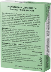 Bio Joghurtferment Vegan – 6x5 g – Starterkulturen für 30 L pflanzlichen Joghurt – ohne tierische Zusätze – DE-ÖKO-013 zertifiziert