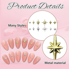 400 pcs Stern Nail Charms Gold Silver, Charms Nägel Zubehör, Nagel Deko, Nail Art Zubehör, Nagel Charms, Nagel Steine, Nail Design, Charms Für Nägel