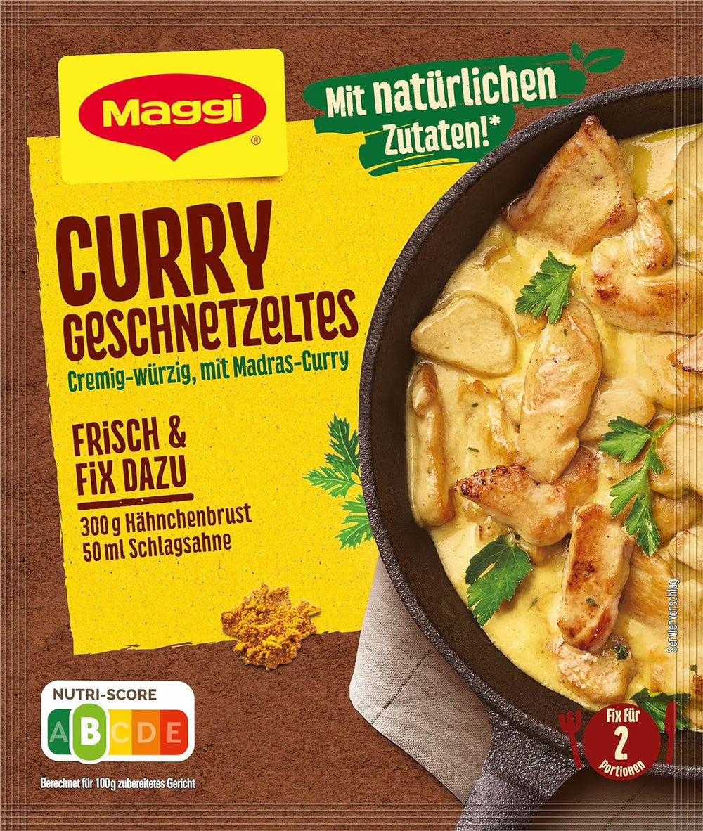 MAGGI Fix pour préparations au curry, mélange, avec ingrédient naturel*, pour 2 portions, 1er paquet (1 x 41g)