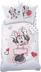 Minnie Mouse Linge de lit Kinderbettwäsche 1 Kissenbezug 80X80 Cm + 1 Bettbezug 135X200 Cm 100% Baumwolle Naty Shop