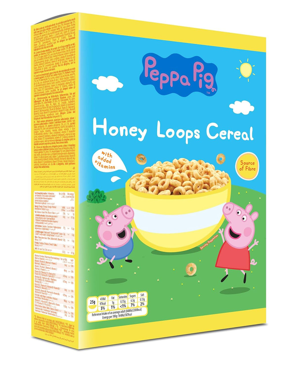 Peppa Pig Honey Loops Céréales, Knusprige Vollkorn Frühstückscerealien Mit Zugesetzten Vitaminen, 1Er Pack (1 X 375G) Céréales Naty Shop Peppa Pig