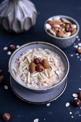 RUF Vegan Porridge aux Noix et Avoine, flocons d'avoine aux amandes, noisettes et graines de lin, facile à préparer, dans un emballage pratique en portions, 1 x 60 g