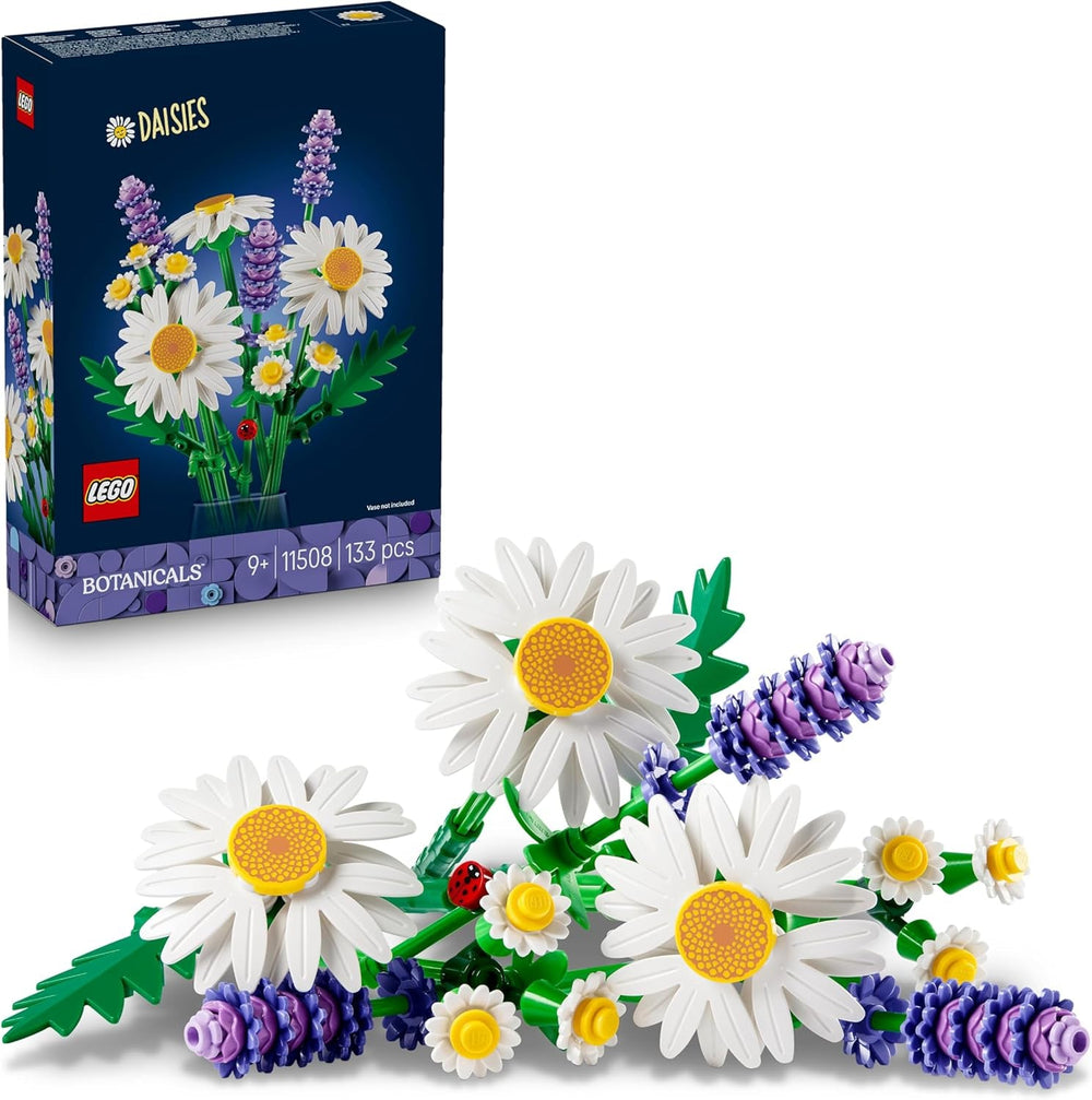 LEGO Botanicals Gänseblümchen - Strauß aus Kunstblumen mit Gänseblümchen & Lavendel - DIY Deko fürs Kinderzimmer - Geschenkidee zum Muttertag - 11508