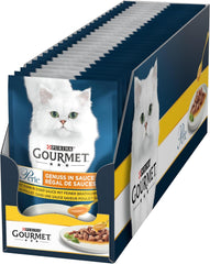 Hrană umedă pentru pisici Gourmet Perle Delight în sos cu pui, pachet de 26 (26 x 85g)