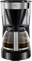 Melitta Easy Top - Machine à expresso avec filtre et carafe en verre, pour jusqu'à 10 tasses à café, noir/acier inoxydable