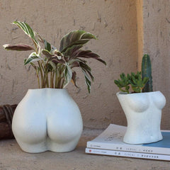 Vase de corps artificiel, pot de fleur de corps féminin avec trous de drainage, pot de fleur en résine moderne, design bohème moderne, plante artificielle en pot pour décoration intérieure
