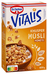Dr. Oetker Vitalis Crunchy Honeys : Muesli croquant au miel pour le petit-déjeuner et les collations, paquet de 5 (5 x 600 g)