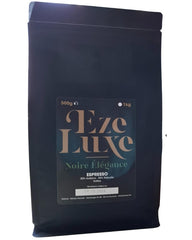 Café Espresso Noire Elégance 1kg - 50% Arabica et 50% Robusta/Brésil et Inde - torréfaction moyenne, fort et crémeux, chocolat noir - intensité 8 - machine à expresso offerte