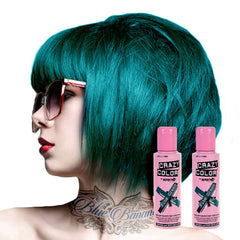 2x Coloration cheveux semi-permanente 100ml (vert pin) Naty Shop Teinture cheveux vert 100 Ml (pack de 2)