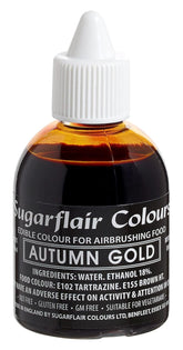 Sugarflair Colorant Alimentaire Aérographe Or Doré Colorant Alimentaire Liquide Comestible Aérographe Colorant Gâteaux Muffins Glaçage et Décoration de Gâteaux - 60 ml