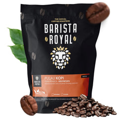 BARISTA ROYAL Boissons à café 1kg "Pulau Kopi" | Kaffeebohnen frais directement d'Indonésie | 100% Arabica Café Ganze Bohnen | Idéal pour les machines entièrement automatiques et à filtre