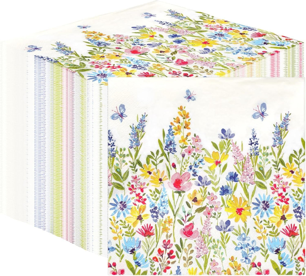 Talking Tables Serviettes jetables de type table, serviettes en papier doux, serviettes jetables à motif floral, pour les mariages ou un usage quotidien, écologiques, compostables, recyclables