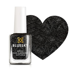 Oja pentru unghii Bluesky Kids - Rockstar, Sclipici negru, Ușor de îndepărtat, Non-toxică, Pe bază de apă, Inodoră - Oja gratuită pentru copii, 5 ml, Pachet de 1