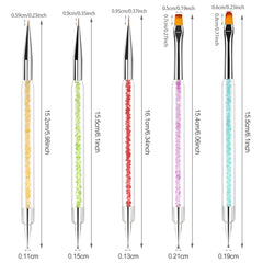 Sularpek 5 pcs Nagel Pinsel, Nageldesign Pinsel, Dotting Tool, Nail Art Liner Pinsel, Nagelverlängerung Gelpinsel, Nagelbürste for Punktierungen, Zeichnen, for DIY Nail Art Design