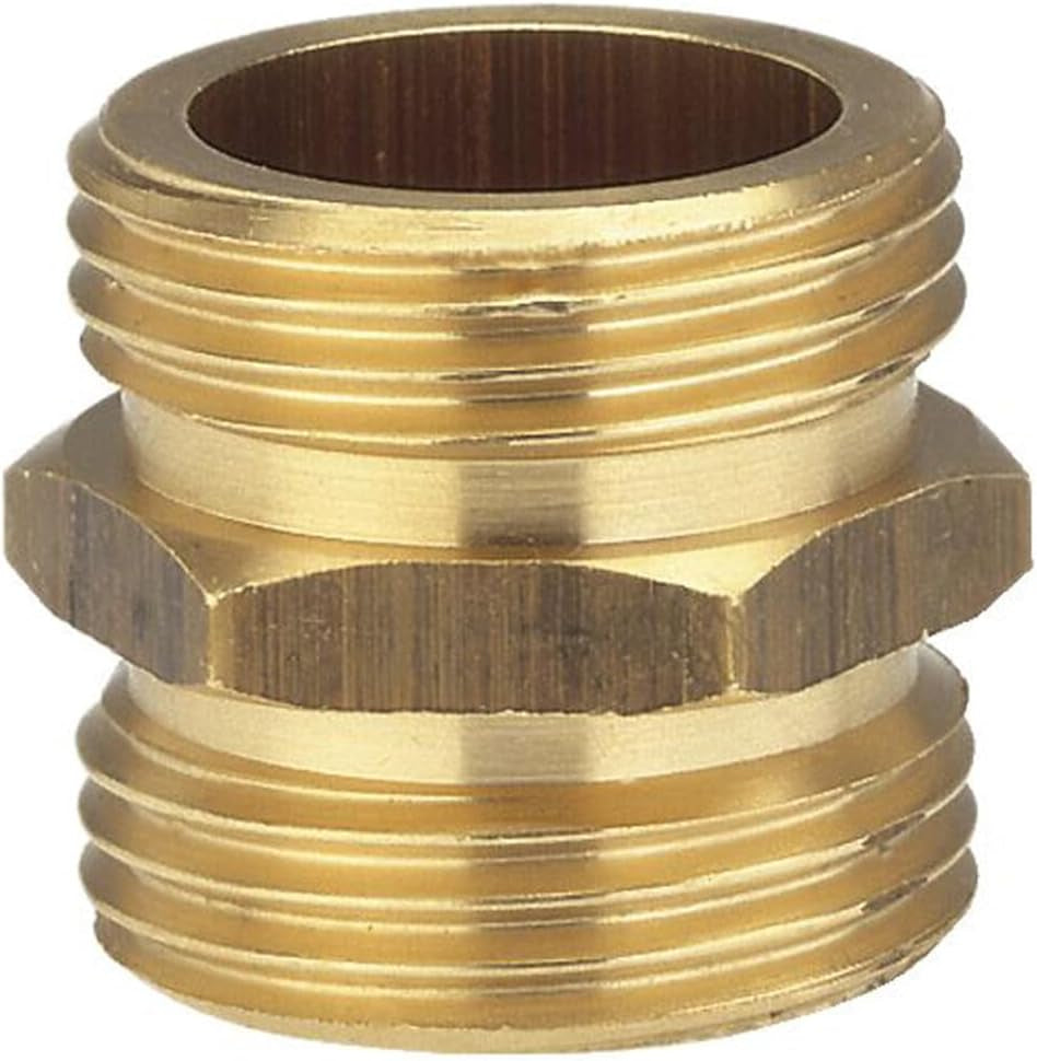 Raccord fileté en laiton Gardena : Connecteur en laiton pour raccordement des deux côtés, par ex. aux pompes, filetage de tuyau 26,5 mm (G 3/4 pouce) (7260-20)