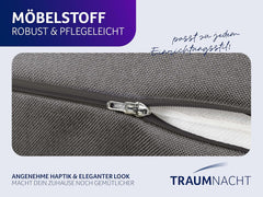 Coussin de lecture Traumnacht Cosy Back Cushion, 70 x 40 cm, gris foncé, housse amovible et lavable en 100 % polyester, poche latérale pratique, certifié Oeko-Tex, produit selon les normes de qualité allemandes.