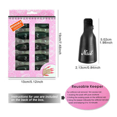 Hanyousheng Pinces à ongles, Clips à ongles, 10 pièces Noir Pinces à ongles, Pinces à ongles, Nails Art Gel Cap, Soak Off Clip Cap UV Gel Poliermittel Entferner Wrap Nail Tool