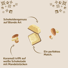Schogetten Amande Blonde | Chocolat blanc aux éclats de caramel et d'amandes | 100g | Idéalement portionné (paquet de 2)