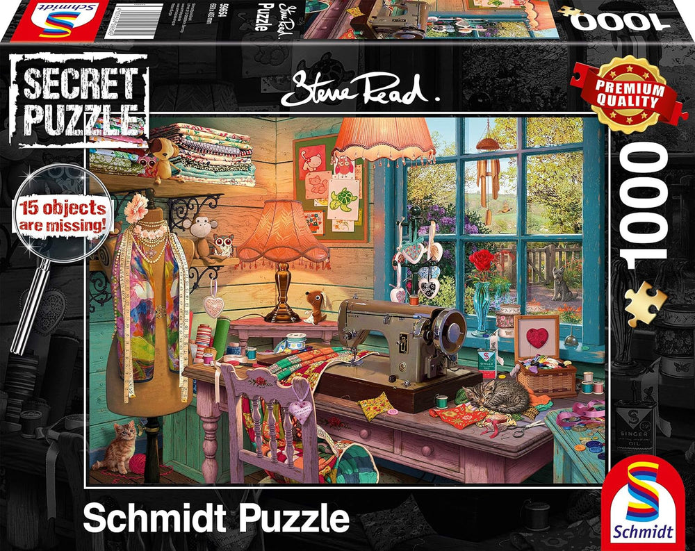 Schmidt Spiele 59654 Puzzle secret, Dans la salle de couture, puzzle 1000 pièces Puzzle Naty Shop Titre par défaut