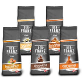 Der-Franz Kaffee Pack, ganze Bohne, aromatisé, 5 x 500 g (1 x Noisette, 1 x Vanille, 1 x Chocolat, 1 x Zimt, 1 x Caramel)