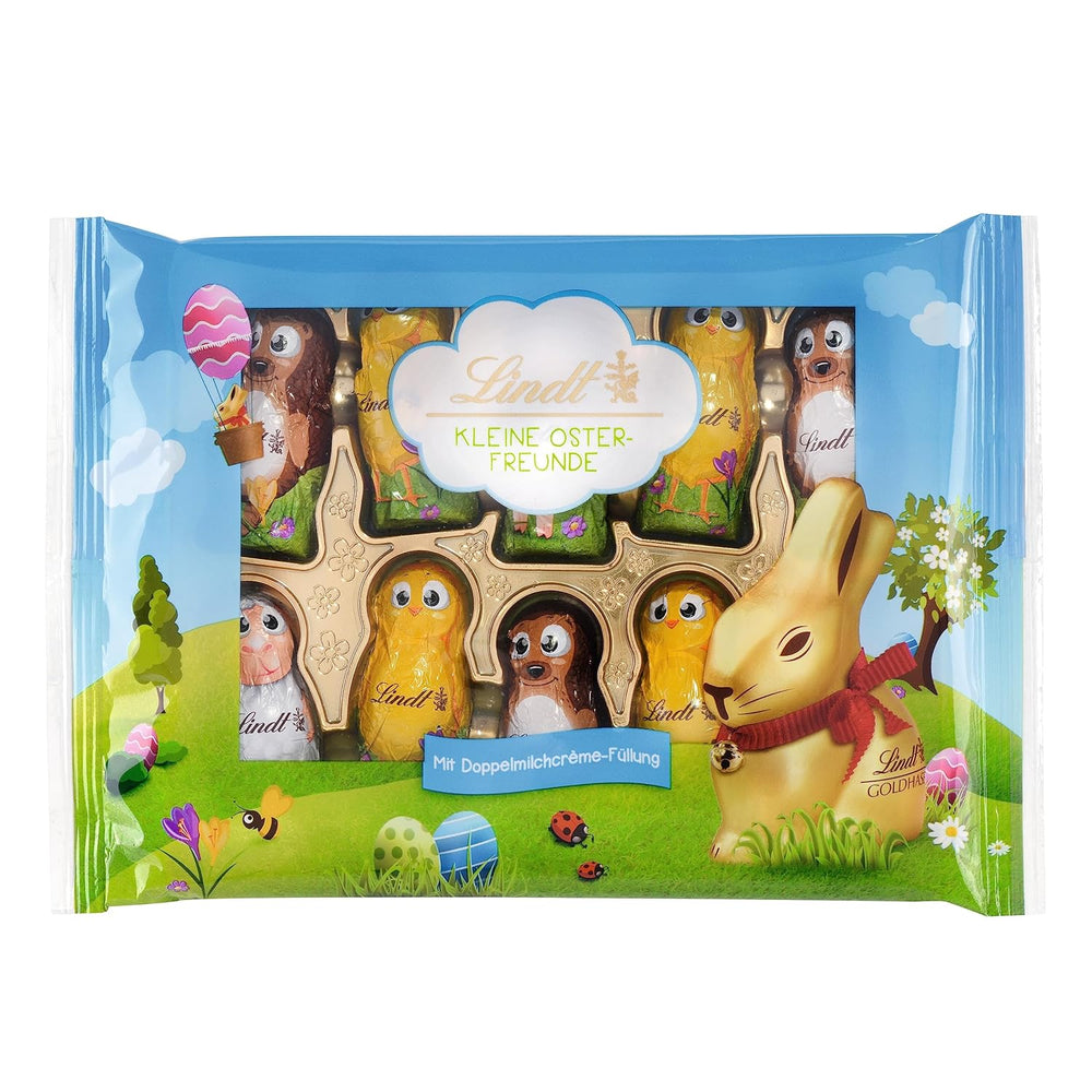 Lindt Petits amis de Pâques au chocolat | 2x100g | 10 amis de Pâques Lindt amusants | Crème Double Lait Fine au Chocolat Au Lait Alpin | Oeufs de Pâques pour les enfants | Cadeau de chocolat