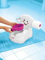 Fisher-Price Meine Erste Toilette, Baby Töpfchen, Mit Musik & Lustigen Sätzen, Tragbare Baby Toilette, Abnehmbarer Toilettenaufsatz, Deutsche Version, Ab 1 Jahr, P4326 Accessoires Alimentation et allaitement Bebe Naty Shop