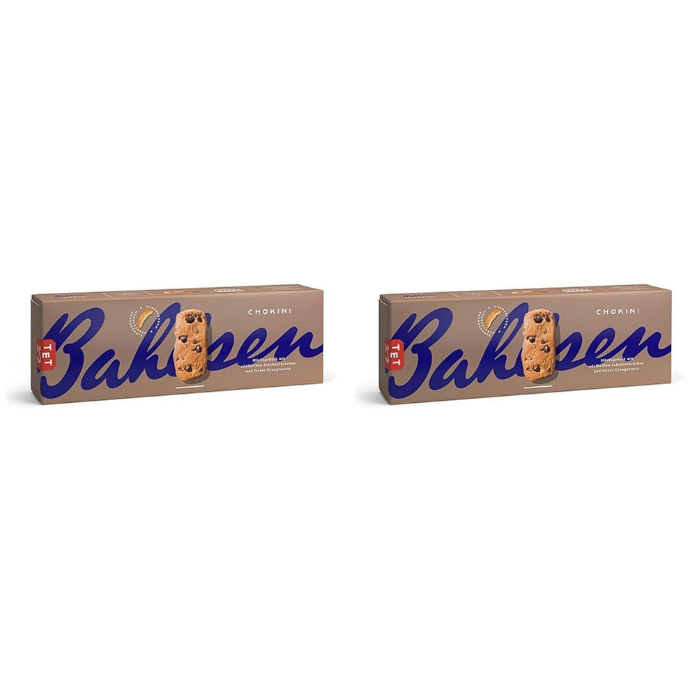 Bahlsen Chokini - Pachet de 2 - Aluat fraged cu bucăți de ciocolată și aromă de portocale (1 x 150 g)