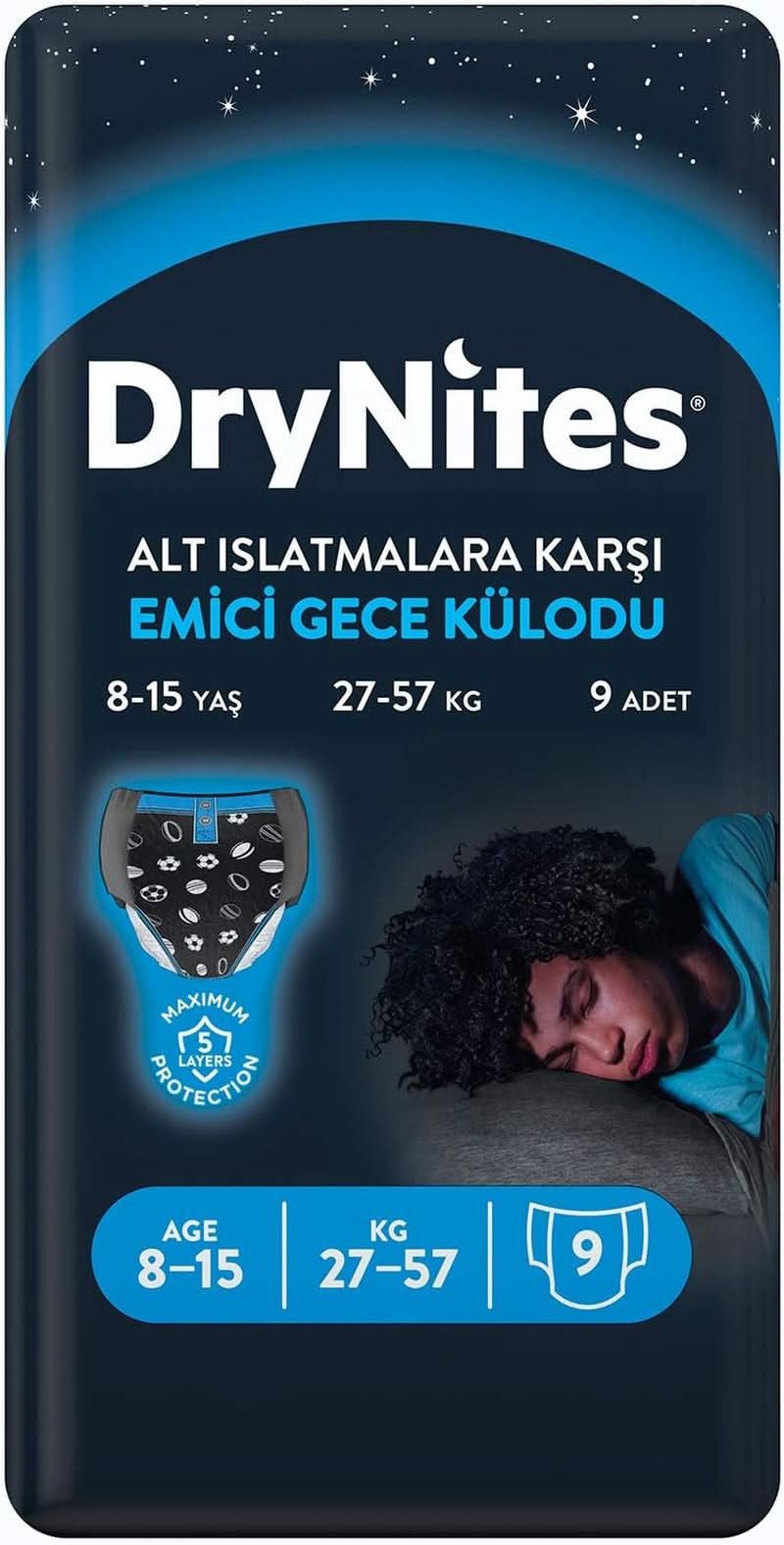 Huggies Drynites Pantalons de pyjama super absorbants pour garçons 8-15 ans, paquet de 9 Mère et bébé Naty Shop