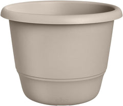 elho Amiga Round 30 - Pot de fleurs intérieur et extérieur - 100% plastique recyclé - Ø 29,5 x H 20,2 cm - Beige/Beige Champignon