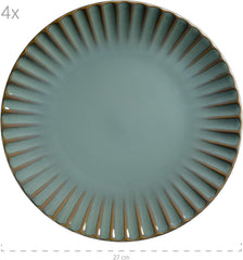 MÄSER 931964 Série Confino Service de table pour 4 personnes, look vintage moderne, ensemble combiné en céramique, 20 pièces, couleur essence avec accents noirs, carrelage