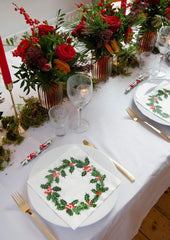 Talking Tables 20 serviettes en papier XL de Noël avec motif houx | Lingettes jetables de luxe | Réutilisable | Idéal pour Noël et les dîners | Haute qualité | 40cmX40cm