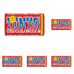 Tony's Chocolonely - Ciocolată cu lapte 90g (Pachet de 5)