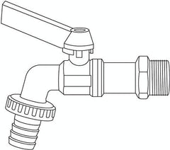 Robinet à boisseau sphérique Gardena : robinet intérieur et extérieur, filetage 33,3 mm (G 1 pouce), pour tuyaux de 19 mm (3/4 pouce) (7333-20)
